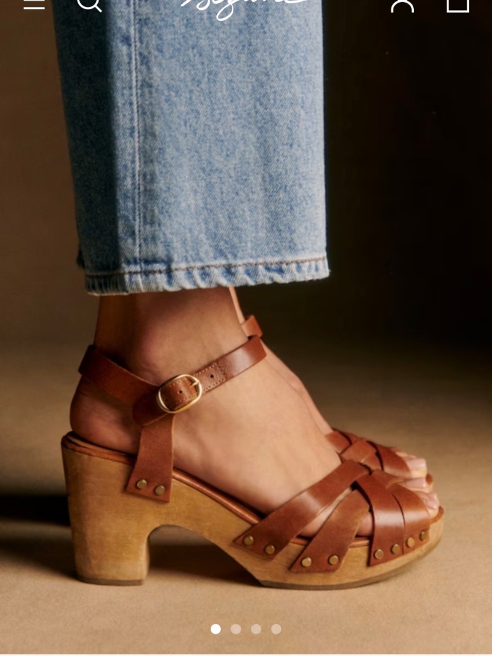 Sezane Isabelle clogs smooth camel size 8